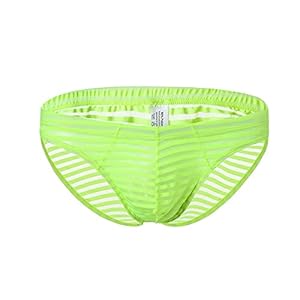 imagen de visita la tienda de baronhong baronhong  calzoncillos cortos para hombre ropa interior sexy de malla a rayas calzoncillos transparentes