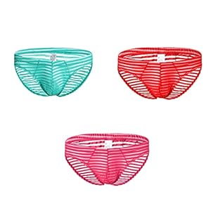 fotografía de visita la tienda de baronhong baronhong  calzoncillos cortos para hombre ropa interior sexy de malla a rayas calzoncillos transparentes