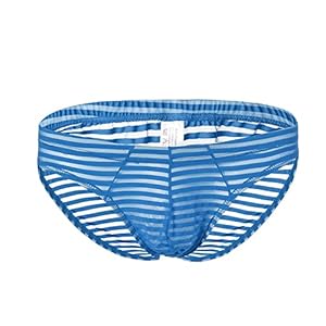 imagen visita la tienda de baronhong baronhong  calzoncillos cortos para hombre ropa interior sexy de malla a rayas calzoncillos transparentes