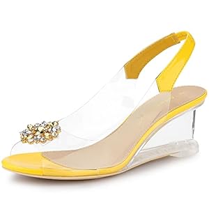 foto de allegra k tacones transparentes con puntera abierta para mujer