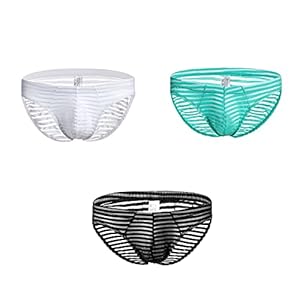 fotos de visita la tienda de baronhong baronhong  calzoncillos cortos para hombre ropa interior sexy de malla a rayas calzoncillos transparentes